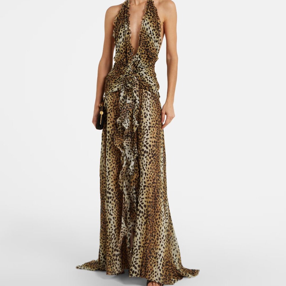 Blumarine Georg leopard-print maxi dress